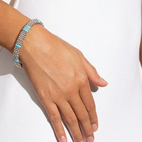 Blue Caviar Blue Single Station Diamond Caviar Bracelet9mm from Lagos Sz M(7)